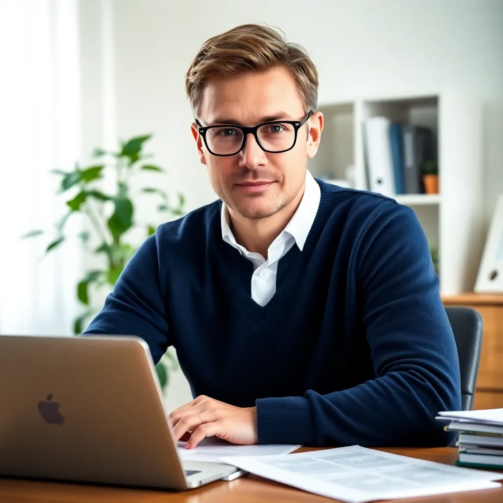 Man van middelbare leeftijd met bril