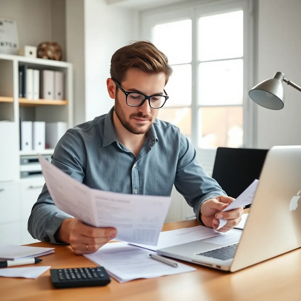 Laptop met financiële software op scherm