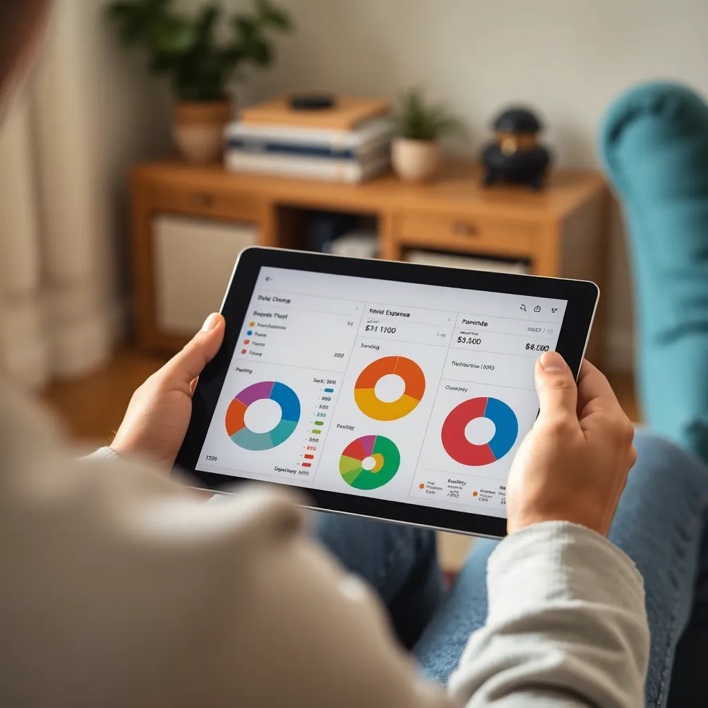 Smartphone met budgetteringsapps op het scherm naast een notitieblok met financiële aantekeningen